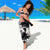 Black White Monotone Tropical Flowers Pattern Sarong - Polynesian Pride