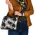 Black White Monotone Tropical Flowers Pattern Shoulder Handbag - Polynesian Pride