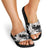 Black White Monotone Tropical Flowers Pattern Slide Sandals - Polynesian Pride