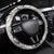 Black White Monotone Tropical Flowers Pattern Steering Wheel Cover - Polynesian Pride