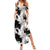 Black White Monotone Tropical Flowers Pattern Summer Maxi Dress - Polynesian Pride