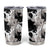 Black White Monotone Tropical Flowers Pattern Tumbler Cup - Polynesian Pride