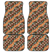 Polynesian Monstera Tiare Floral Car Mats Chocolate Brown Tropical Plaid - Polynesian Pride