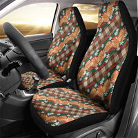 Polynesian Monstera Tiare Floral Car Seat Cover Chocolate Brown Tropical Plaid - Polynesian Pride