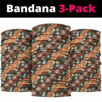 Polynesian Monstera Tiare Floral Neck Gaiter Chocolate Brown Tropical Plaid - Polynesian Pride