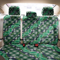 Polynesian Monstera Tiare Floral Back Car Seat Cover Forest Green Tropical Plaid - Polynesian Pride