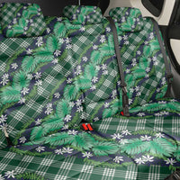 Polynesian Monstera Tiare Floral Back Car Seat Cover Forest Green Tropical Plaid - Polynesian Pride