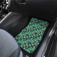 Polynesian Monstera Tiare Floral Car Mats Forest Green Tropical Plaid - Polynesian Pride