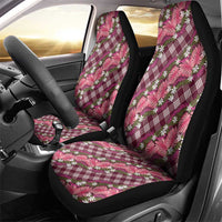 Polynesian Monstera Tiare Floral Car Seat Cover Fuchsia Tropical Plaid - Polynesian Pride