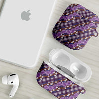 Polynesian Monstera Tiare Floral AirPods Case Lavender Tropical Plaid - Polynesian Pride