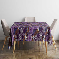 Polynesian Monstera Tiare Floral Tablecloth Lavender Tropical Plaid - Polynesian Pride