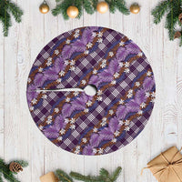 Polynesian Monstera Tiare Floral Tree Skirt Lavender Tropical Plaid - Polynesian Pride