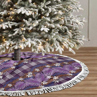 Polynesian Monstera Tiare Floral Tree Skirt Lavender Tropical Plaid - Polynesian Pride