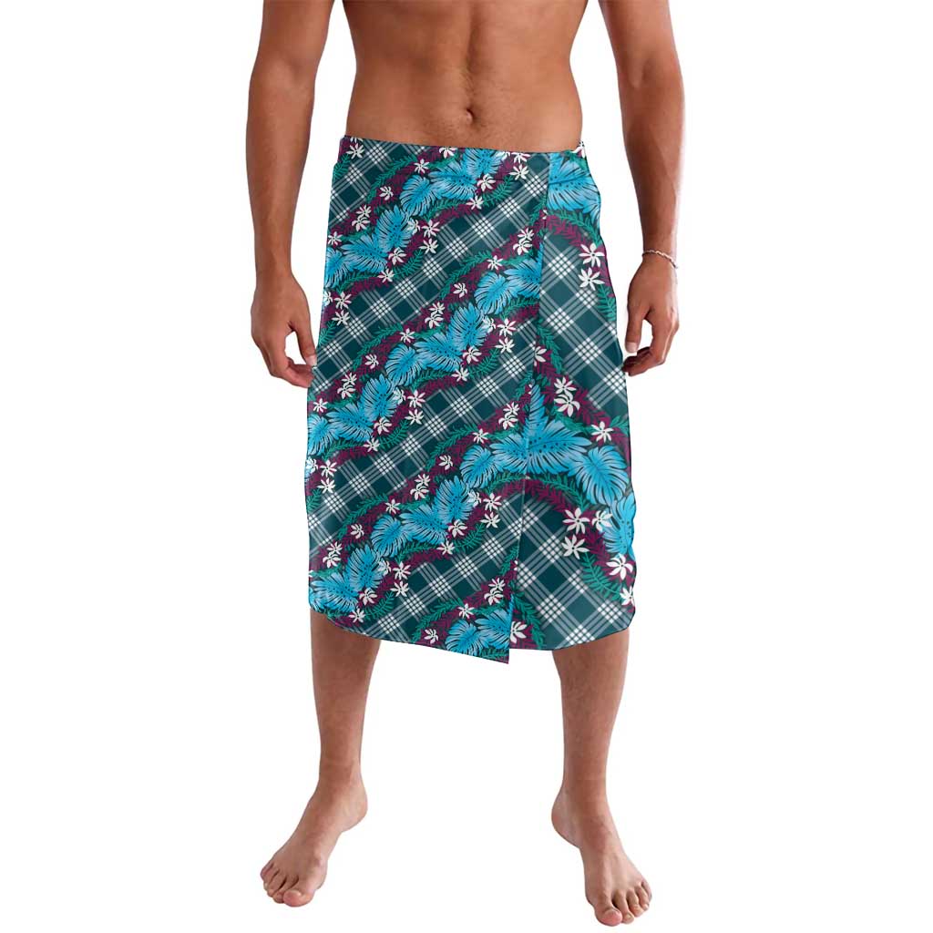 Polynesian Monstera Tiare Floral Lavalava Dark Teal Tropical Plaid LT01 Teal - Polynesian Pride