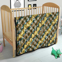 Polynesian Monstera Tiare Floral Quilt Yellow Tropical Plaid - Polynesian Pride