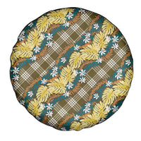 Polynesian Monstera Tiare Floral Spare Tire Cover Yellow Tropical Plaid - Polynesian Pride
