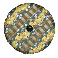 Polynesian Monstera Tiare Floral Spare Tire Cover Yellow Tropical Plaid - Polynesian Pride
