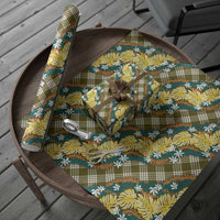 Polynesian Monstera Tiare Floral Wrapping Paper Yellow Tropical Plaid - Polynesian Pride