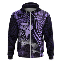 Polynesian Women Day 2024 Zip Hoodie Hibiscus Girl Tribal LT01 Zip Hoodie Purple - Polynesian Pride