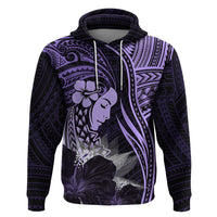 Polynesian Women Day 2024 Zip Hoodie Hibiscus Girl Tribal LT01 Pullover Hoodie Purple - Polynesian Pride