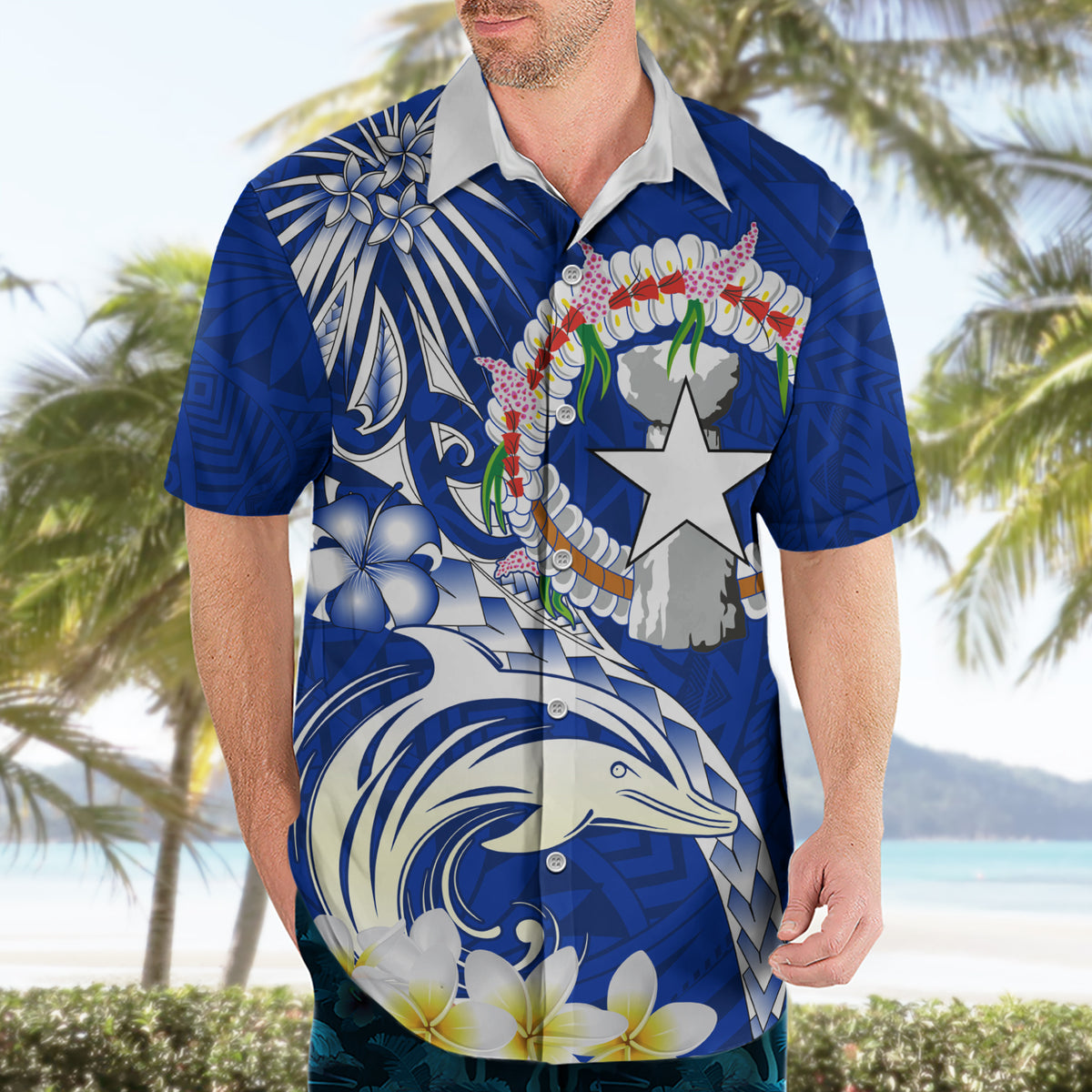 Northern Mariana Islands Commonwealth Day 2024 Hawaiian Shirt Dolphin With Plumeria Flower LT01 - Polynesian Pride