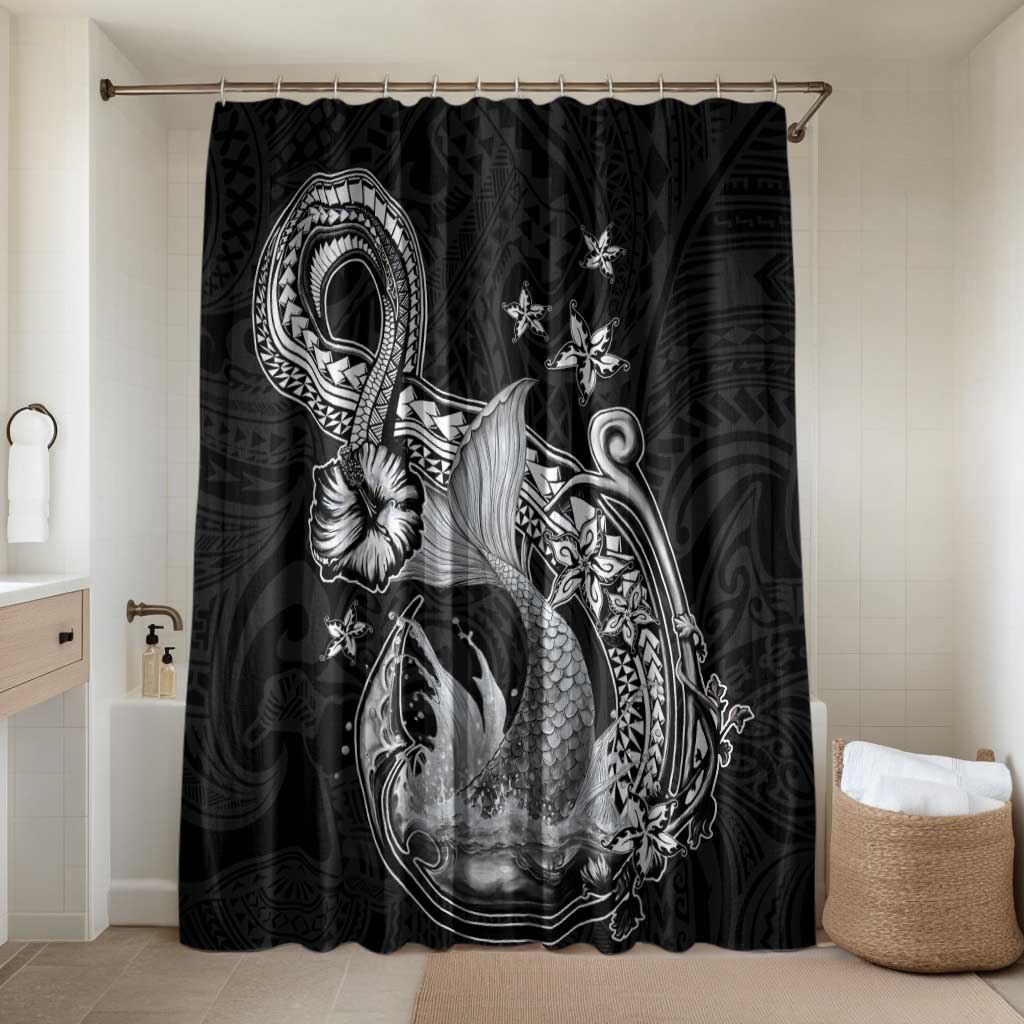 Hawaii Mermaid Monotone Bathroom Set Polynesian Pattern Fish Hook