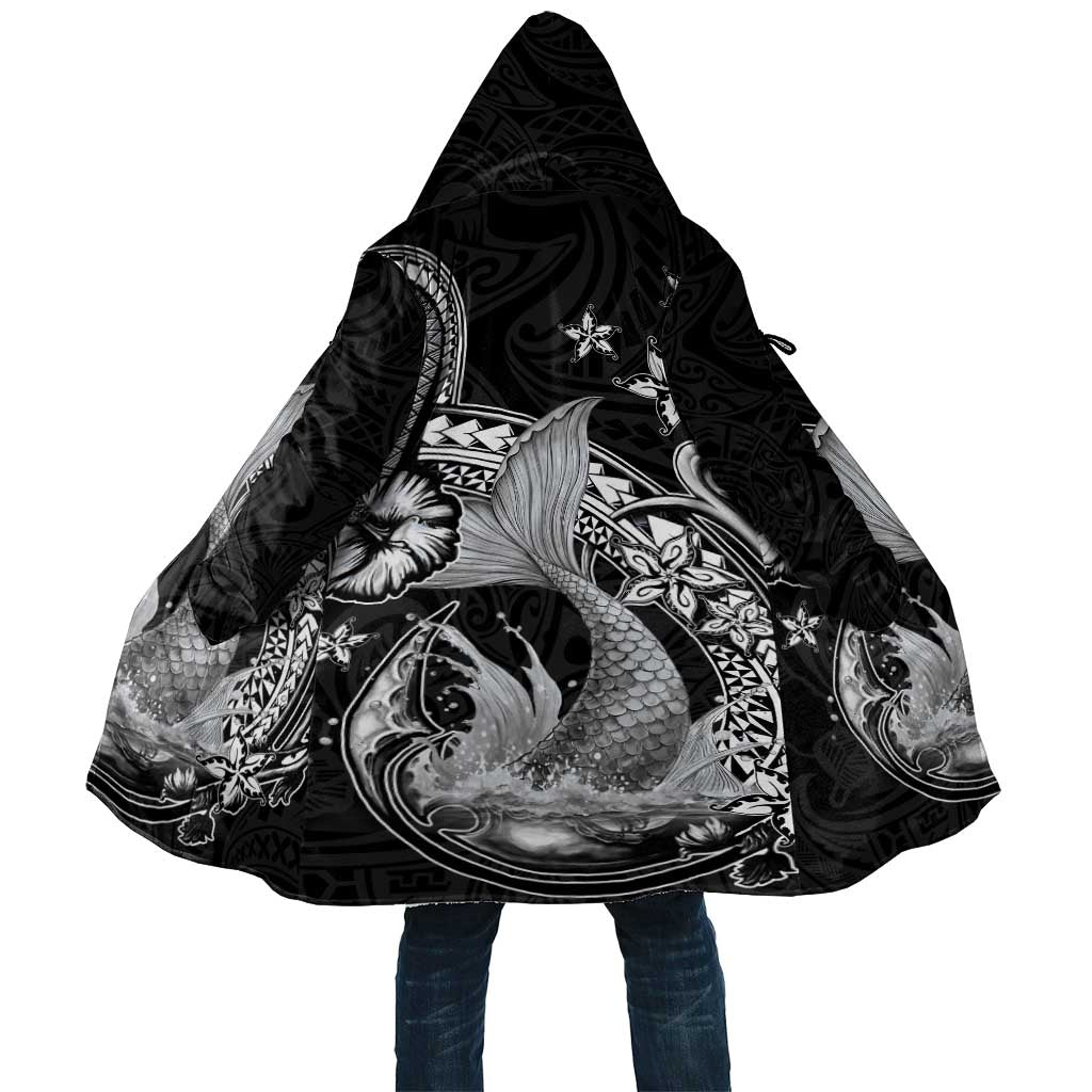 Hawaii Mermaid Monotone Cloak Polynesian Pattern Fish Hook