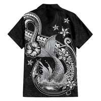 Hawaii Mermaid Monotone Family Matching Mermaid Dress and Hawaiian Shirt Polynesian Pattern Fish Hook LT01 - Polynesian Pride
