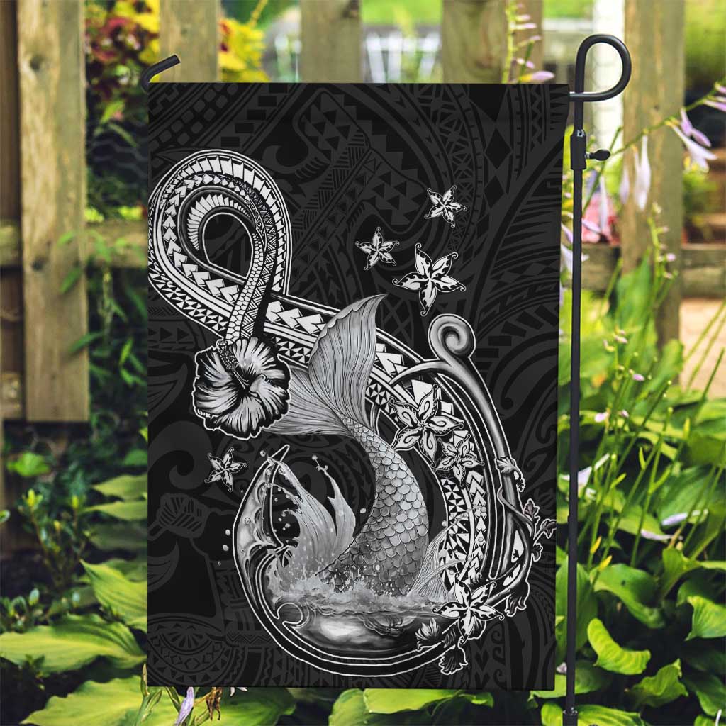 Hawaii Mermaid Monotone Garden Flag Polynesian Pattern Fish Hook