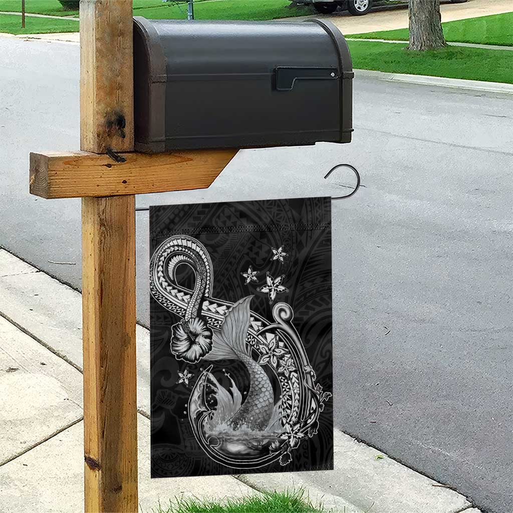 Hawaii Mermaid Monotone Garden Flag Polynesian Pattern Fish Hook