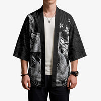 Hawaii Mermaid Monotone Kimono Polynesian Pattern Fish Hook