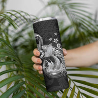 Hawaii Mermaid Monotone Skinny Tumbler Polynesian Pattern Fish Hook