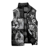 Hawaii Mermaid Monotone Sleeveless Puffer Jacket Polynesian Pattern Fish Hook LT01 - Polynesian Pride