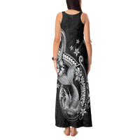Hawaii Mermaid Monotone Tank Maxi Dress Polynesian Pattern Fish Hook