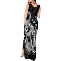 Hawaii Mermaid Monotone Tank Maxi Dress Polynesian Pattern Fish Hook
