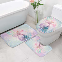 Hawaii Mermaid Sweet Pastel Bathroom Set Polynesian Pattern Fish Hook