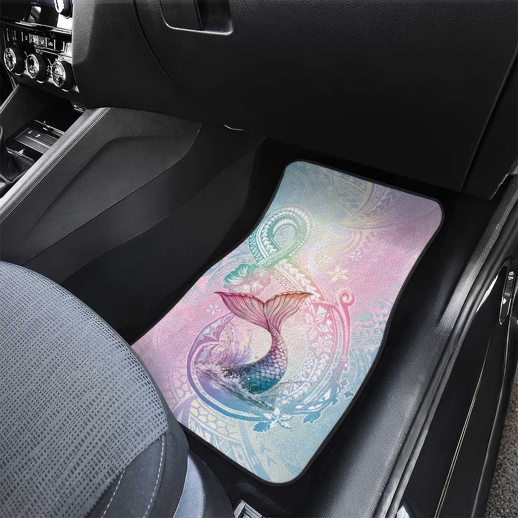 Hawaii Mermaid Sweet Pastel Car Mats Polynesian Pattern Fish Hook