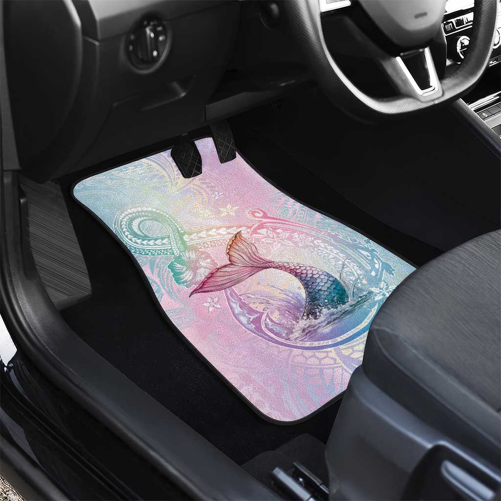 Hawaii Mermaid Sweet Pastel Car Mats Polynesian Pattern Fish Hook