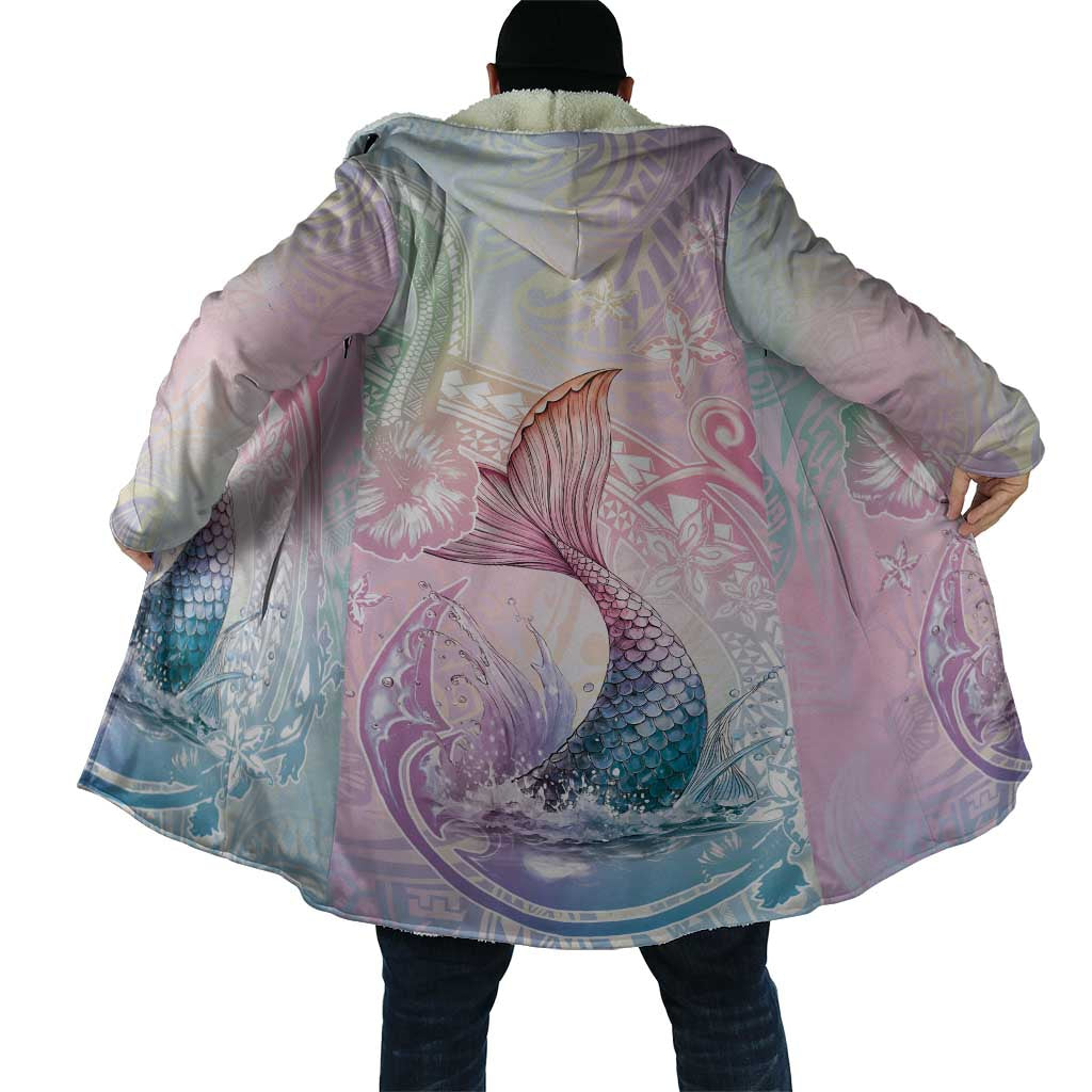 Hawaii Mermaid Sweet Pastel Cloak Polynesian Pattern Fish Hook