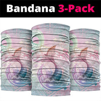 Hawaii Mermaid Sweet Pastel Neck Gaiter Polynesian Pattern Fish Hook