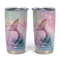 Hawaii Mermaid Sweet Pastel Tumbler Cup Polynesian Pattern Fish Hook