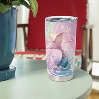 Hawaii Mermaid Sweet Pastel Tumbler Cup Polynesian Pattern Fish Hook