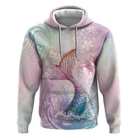 Hawaii Mermaid Sweet Pastel Zip Hoodie Polynesian Pattern Fish Hook