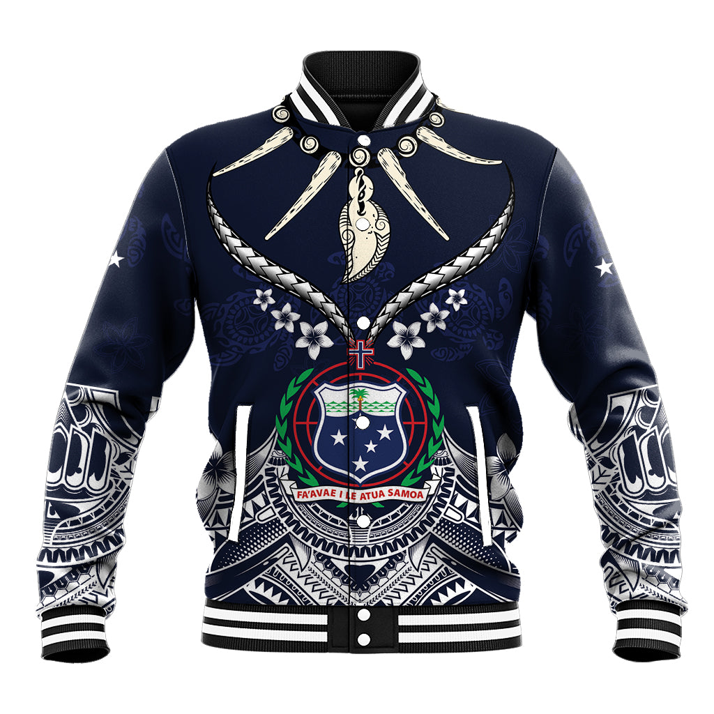 Samoa Independence Day Baseball Jacket Ula Nifo Mix Turtle LT01 Unisex Blue - Polynesian Pride