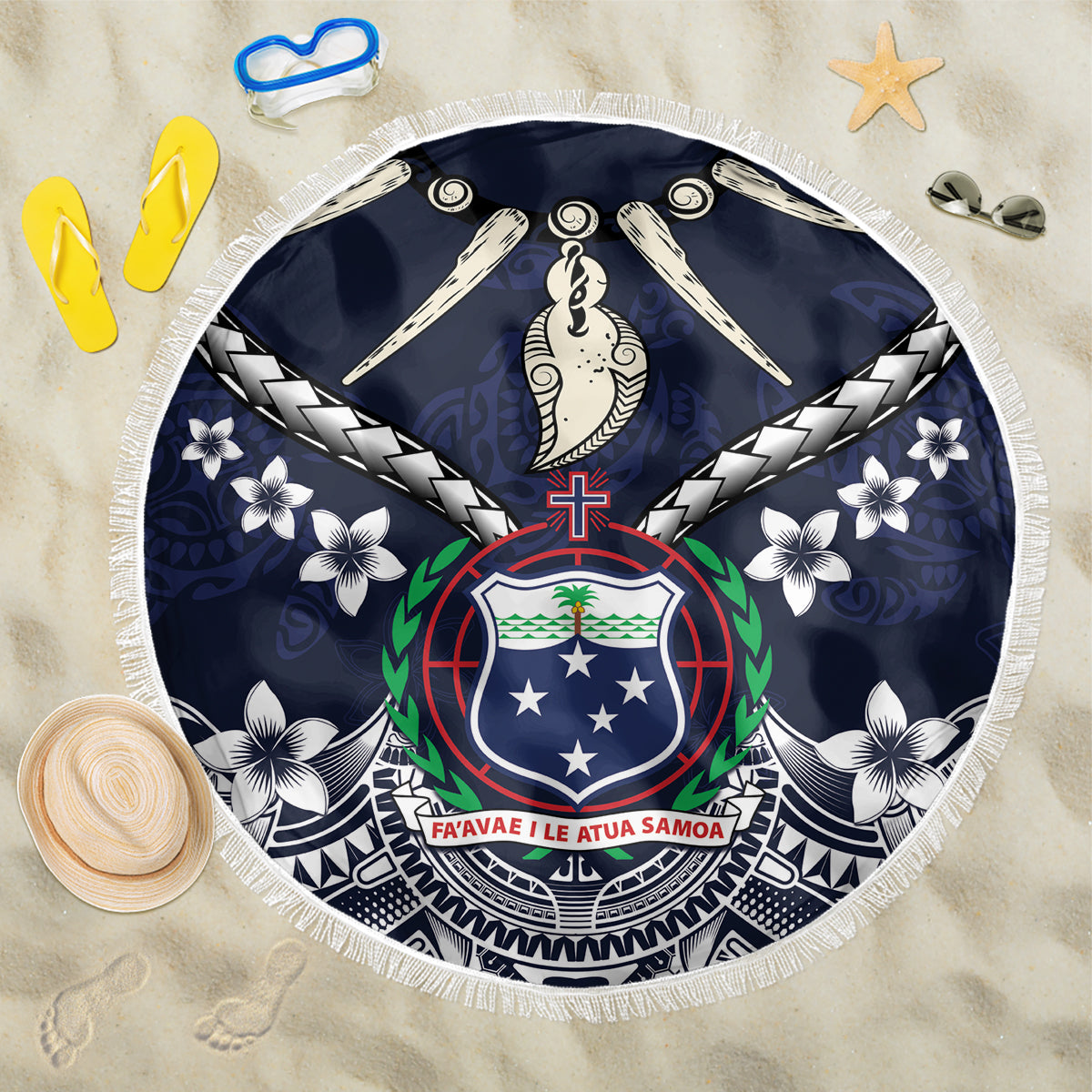 Samoa Independence Day Beach Blanket Ula Nifo Mix Turtle