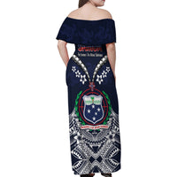 Samoa Independence Day Family Matching Off Shoulder Maxi Dress and Hawaiian Shirt Ula Nifo Mix Turtle