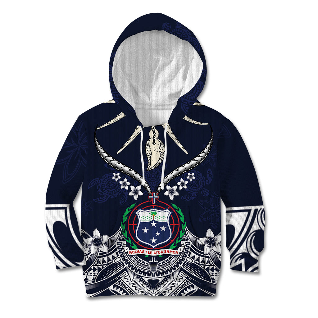 Samoa Independence Day Kid Hoodie Ula Nifo Mix Turtle LT01 Hoodie Blue - Polynesian Pride