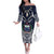 Samoa Independence Day Off The Shoulder Long Sleeve Dress Ula Nifo Mix Turtle