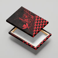 King Kamehameha Day Canvas Wall Art Kakau Polynesian Pattern