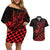 Personalized King Kamehameha Day Couples Matching Off Shoulder Short Dress and Hawaiian Shirt Kakau Polynesian Pattern